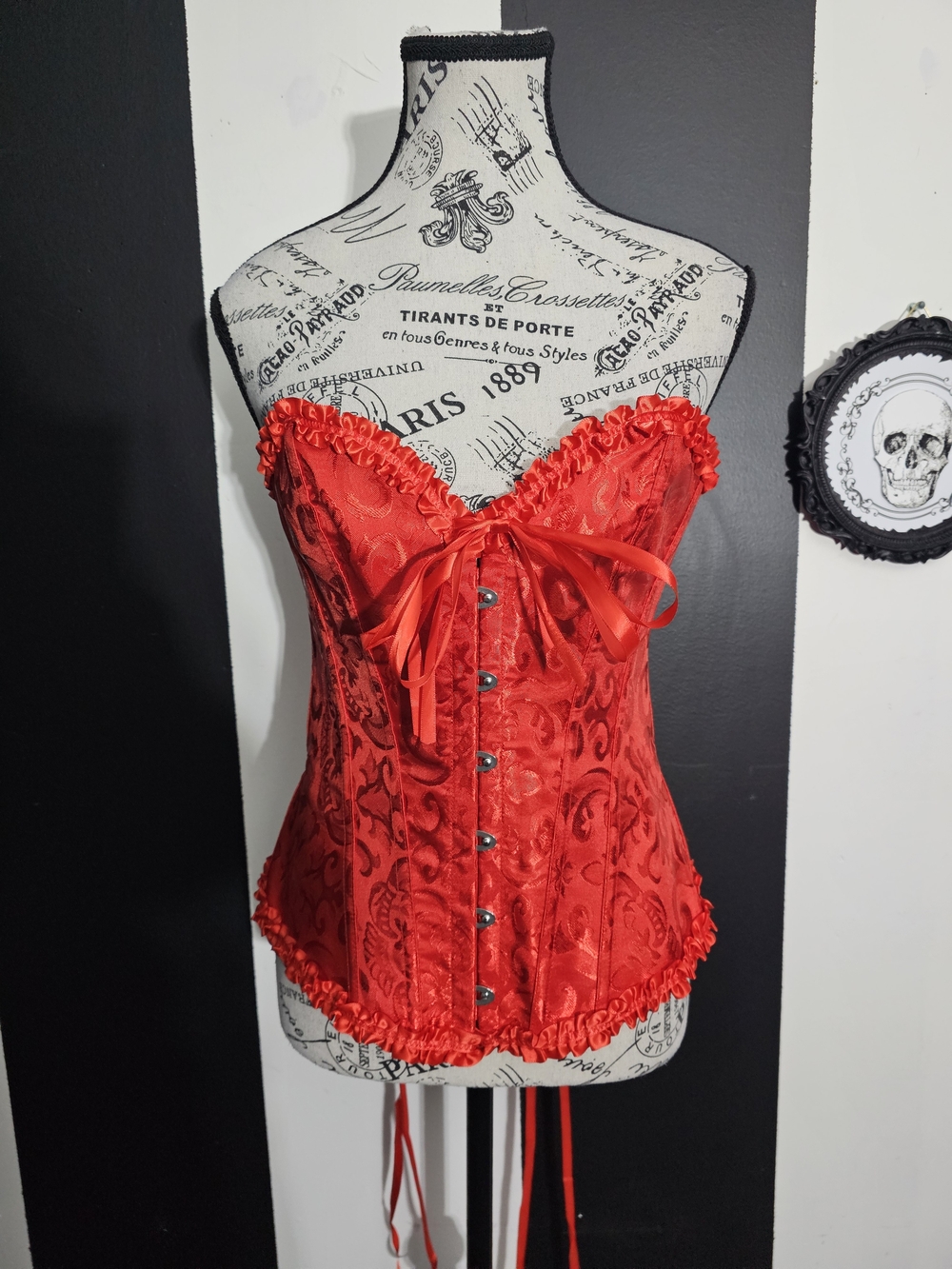 Vintage Red Lace Bustier Corset Top